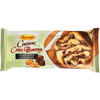 Cozonac Casa Boromir crema cu nuci si ciocolata 550g