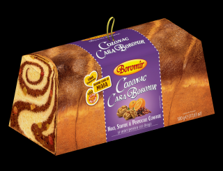 Cozonac Casa Boromir crema cu nuci, stafide si portocale 500g