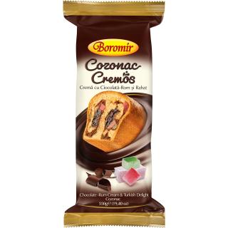 Cozonac Cremos crema cu ciocolata-rom si rahat 550g