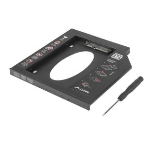 Adaptor HDD   SSD 2.5   SATA III, pentru inlocuire unitate CD  DVD 9.5 mm, Lanberg 41554, cu accesorii