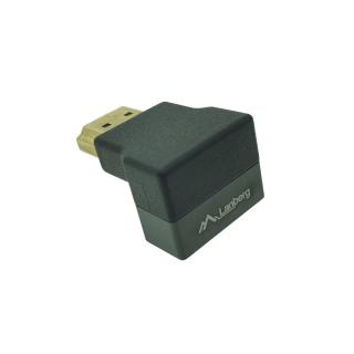 Adaptor HDMI tata la HDMI mama, 8K, unghi 90 grade, inclinat in sus, Lanberg 44100, DSC, eARC, HDR, carcasa aluminiu, argintiu