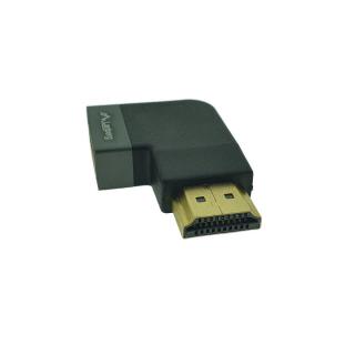 Adaptor HDMI tata la HDMI mama, 8K, unghi 90 grade, inclinat la stanga, Lanberg 44101, DSC, eARC, HDR, carcasa aluminiu, argintiu