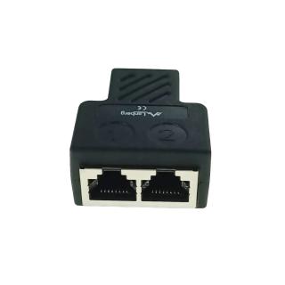 Adaptor splitter, RJ45 mama la 2 x RJ45 mama, cuplaj LAN, Lanberg 42380, negru