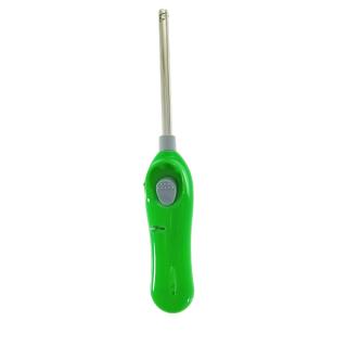 Aprinzator cu gaz, FE-40797, cu reglare flacara si sistem de blocare, reincarcabil, verde