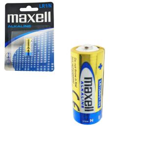 Baterie alcalina Maxell LR1   N   AM5, 1.5V, capacitate 800-1000 mAh, 12mm diametru x 30mm inaltime, in blister