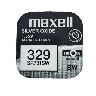 Baterie de ceas tip buton, Maxell SR731SW 329, 1.55V, 7.9mm diametru x 3.1mm inaltime, capacitate nominala 36 mAh, oxid de argint, in blister o bucata