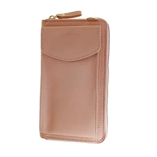Borseta pentru smartphone, bani si documente, Model 22779, dimensiuni 20 x 11 x 4.5 cm, cu o curea reglabila de 126 cm, din piele ecologica, roz