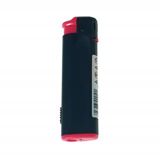 Bricheta cu LED, de buzunar, BRFL00051 Pink, 81 x 25 x 10 mm, flacara reglabila, neagra cu roz