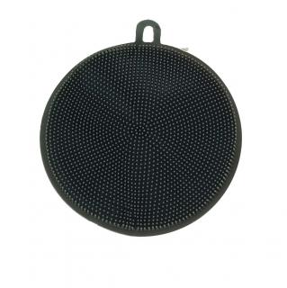 Burete din silicon pentru spalare, multifunctional, dimensiuni 113 x 113 x 9 mm, forma tip cerc, 41749, gri