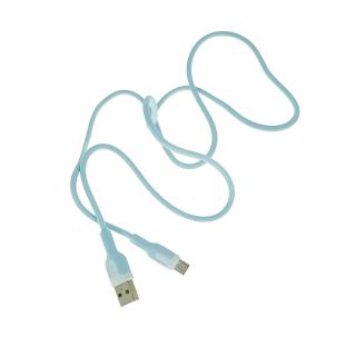 Cablu cu conectori USB-A tata la USB-C tata, XO NB212 82774, incarcare, transfer date, 2.1A, lungime 100cm, albastru
