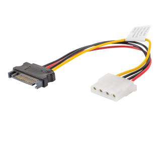 Cablu de alimentare Molex 4-pin mama la SATA 15-pin tata, Lanberg 41318, lungime 15 cm