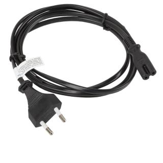 Cablu de alimentare TV   radiocasetofon, lungime 1.8m, Lanberg 40980, Euro, CEE 7 16 la IEC 320 C7, 2 pini, 10A, negru