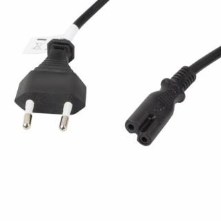 Cablu de alimentare TV   radiocasetofon, lungime 3m, VDE, Lanberg 42914, Euro, CEE 7 16 la IEC 320 C7, 2 pini, 10A, negru
