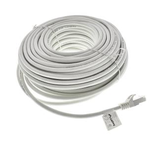 Cablu ecranat FTP, Lanberg 42803, cat.6, mufat 2xRJ45, lungime 30m, AWG 26, 250 MHz, de legatura retea, ethernet, alb