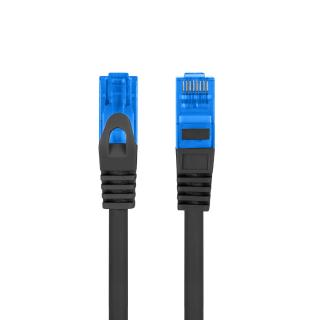 Cablu ecranat S   FTP, Lanberg 42723, cat.6A, lungime 15 m, AWG 26, 500 MHz, LSZH, de legatura retea, ethernet, mufat 2xRJ45, negru