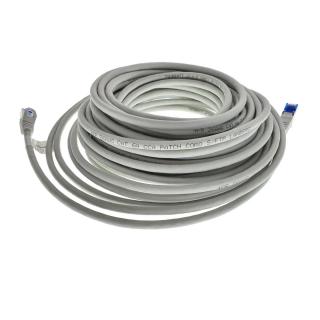 Cablu ecranat S   FTP, Lanberg 42726, cat.6A, mufat 2xRJ45, lungime 15 m, AWG 26, 500 MHz, LSZH, de legatura retea, ethernet, gri