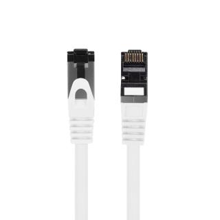 Cablu internet CAT 8.1 S FTP LSZH, lungime 25 cm, Lanberg 44064, mufat 2xRJ45, material conductor cupru, alb