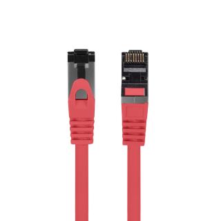Cablu internet CAT 8.1 S FTP LSZH, lungime 25 cm, Lanberg 44071, mufat 2xRJ45, material conductor cupru, rosu