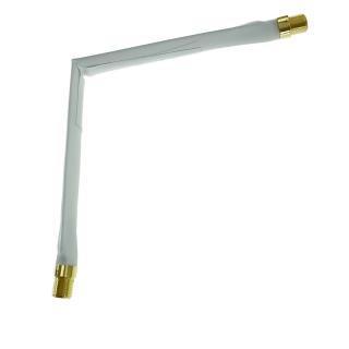 Cablu plat coaxial cu mufa mama-mama, TFF-20, pentru trecere fereastra usa fara gaurire, 20 cm, alb