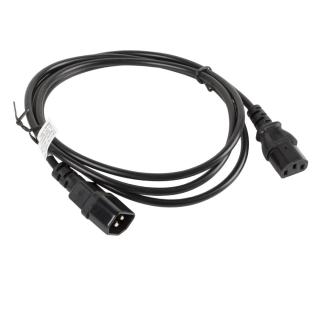 Cablu prelungitor de alimentare, 1.8m, Lanberg 40982, IEC 320 C13 la  IEC 320 C14, 10A, negru