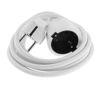 Cablu prelungitor, lungime 3m, IP44, cu stecher si cupla cu impamantare, 16A 250V, alb