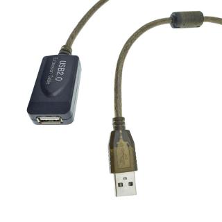 Cablu prelungitor USB 2.0 activ , lungime 10 m, USB A tata la USB A mama, cu repetitor, negru
