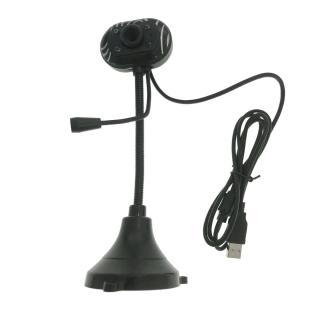 Camera Web USB, cu suport birou, microfon, brat flexibil, nightvision, 480p, neagra