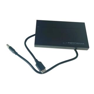Carcasa externa pentru HDD SSD Sata 2.5  , USB 3.0, Esperanza EBA102, neagra
