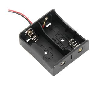 Carcasa suport pentru 2 baterii tip R14 C, PR-3867-04869, conectori cu 2 fire, neagra