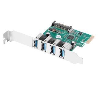 Card de extensie PCI Express la 4 x USB 3.1, Lanberg 42453, cu suport Low Profile