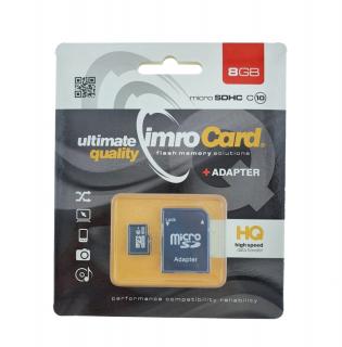 Card de memorie micro SDHC 8 Gb clasa 10, Imro 01547, cu adaptor