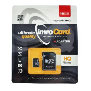 Card Memorie IMRO microSDHC 16GB Clasa 4 cu Adaptor, in blister