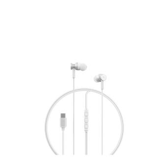 Casti in-ear cu microfon, cablu 120cm si conector USB Tip C, Smart M1 Metal Silver, control pe fir, decodare digitala, pentru smartphone, argintii