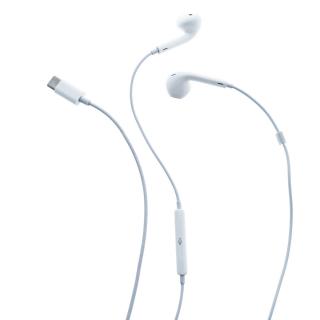 Casti in-ear cu microfon, Fiesta FISEMW10, conector USB Tip C, control pe fir, lungime cablu 120 cm, albe