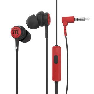 Casti in-ear Maxell Tips cu microfon, conector jack 3.5mm, negre cu rosu