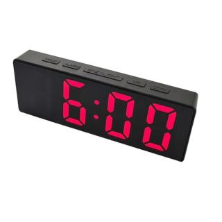 Ceas de masa digital cu afisaj LED rosu, multifunctional, VT-93816-R, dimensiuni 160 x 62 x 31 mm, ABS, negru