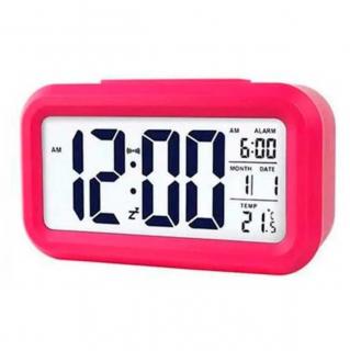 Ceas digital LED, cu alarma, termometru si calendar, amanare alarma, senzor iluminare, baterie 3 x AAA, 137 x 80 x 48 mm, rosu
