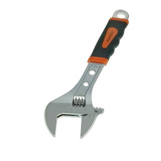 Cheie reglabila cu maner izolat, 12 inch-310mm, deschidere de 35mm, Flores 10170, cu 2 chei fixe de 5.5 si 10mm si cheie inelara dreapta de 18mm, neagra