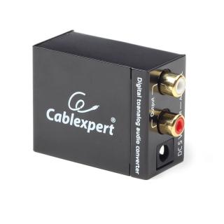 Convertor audio digital - analogic, Cablexpert 08257, cu alimentator 5V DC inclus, negru