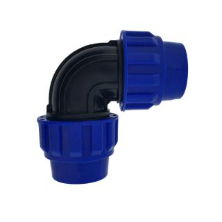 Cot racord hidraulic PEHD 32mm 90 Grade, piulita dubla, presiune 16 bar, pentru apa potabila si irigatii