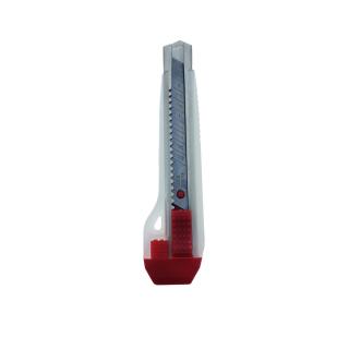 Cutter cu maner din plastic si protectie metalica, lungime 163 mm, alb cu rosu