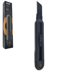 Cutter profesionist cu sina metalica model Home Series 00741, lama din inox SK2 innegrit cu 8 sectiuni, lungime lama 100 mm, latime lama 18 mm, negru