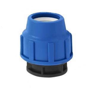 Dop inchidere PEHD 20mm, presiune 16 bar, pentru conducte apa si irigatii, albastru-negru