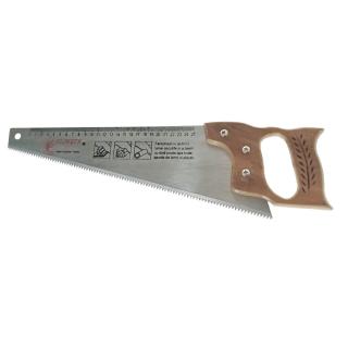 Fierastrau cu lama de 400 mm gradata pe lungimea de 25 cm si maner de lemn, Flores, pentru lemn si plastic