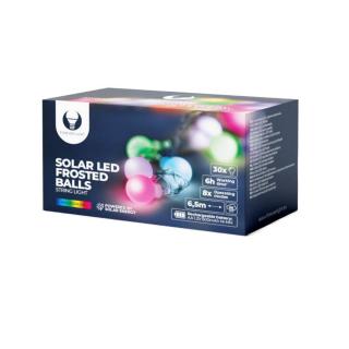 Ghirlanda luminoasa solara cu 30 de becuri LED, Forever Light 94589, 6.5m lungime, panou solar, acumulator, lumina calda, multicolor