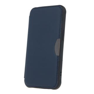 Husa Smart Carbon, compatibila cu Samsung Galaxy A25 5G, premium flip book cu inchidere magnetica si margini intarite, buzunar card, albastra