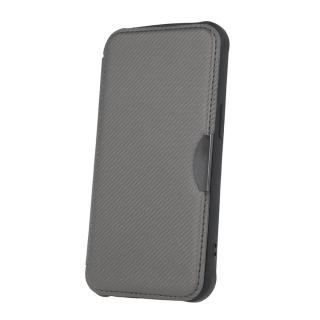 Husa Smart Carbon, compatibila cu Samsung Galaxy A55 5G, premium flip book cu inchidere magnetica si margini intarite, buzunar card, gri