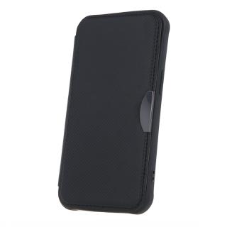 Husa Smart Carbon, compatibila cu Samsung Galaxy A55 5G, premium flip book cu inchidere magnetica si margini intarite, buzunar card, neagra