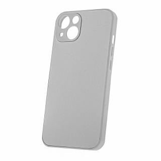 Husa spate White Leather pentru protectie iPhone 14, din TPU, textura tip piele, alba