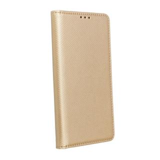 Husa tip carte, compatibila cu Samsung Galaxy A20e (SM-A202F), premium flip book cu inchidere magnetica si functie stand, buzunar card, auriu